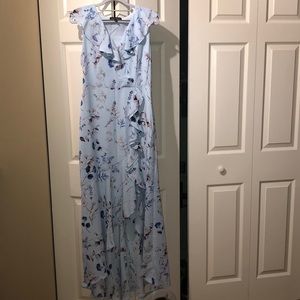 EUC Banana Republic Blue Floral Maxi Dress Size 6
